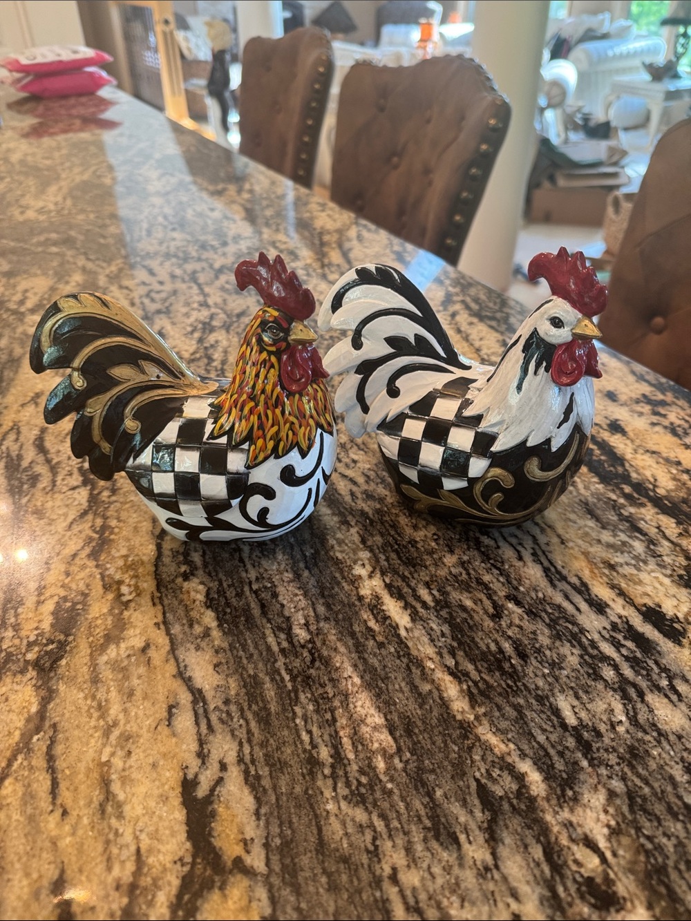 Hand painted 🐔 Roosters